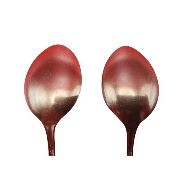 Stanley Roberts Dream Rose Soup Spoons Set of 2 7" Stainless Floral Pattern - Picture 6 of 8